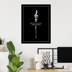 Affiche Treblemaker Funny Music Pun Classy Black G-Clef
