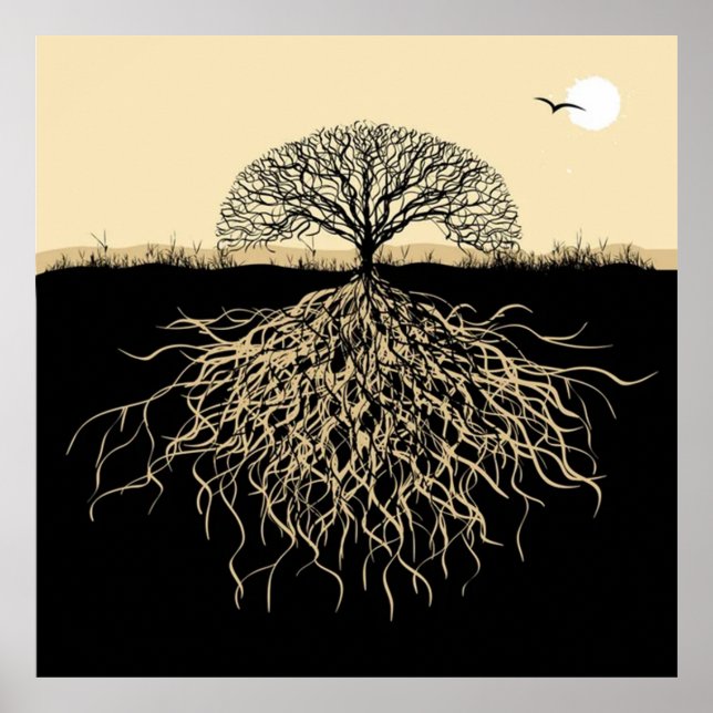 Affiche Tree of Life Roots Spiritual Nature Minimalist  (Devant)