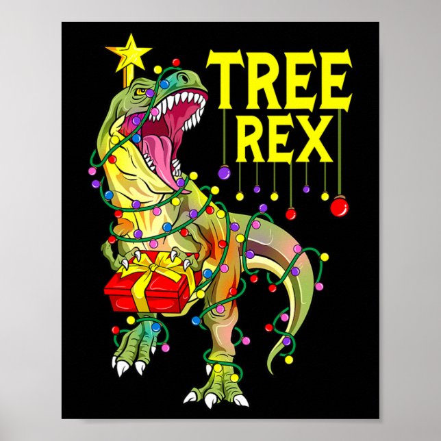 Affiche Tree Rex! Drôle de paléontologue de Noël  (Devant)
