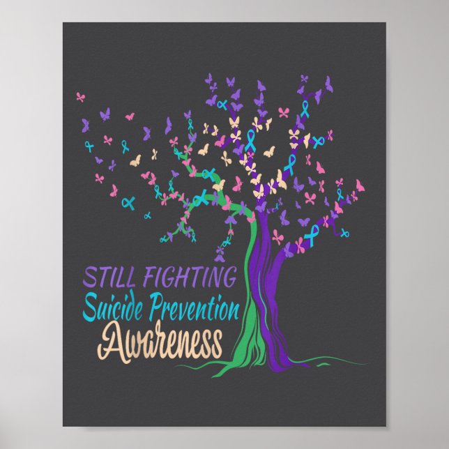 Affiche Tree Ribbon Still Fighting Suicide Prevention Awar (Devant)