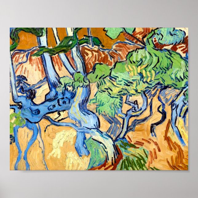 Affiche Tree Roots (1890) Vincent Van Gogh botanical Art (Devant)