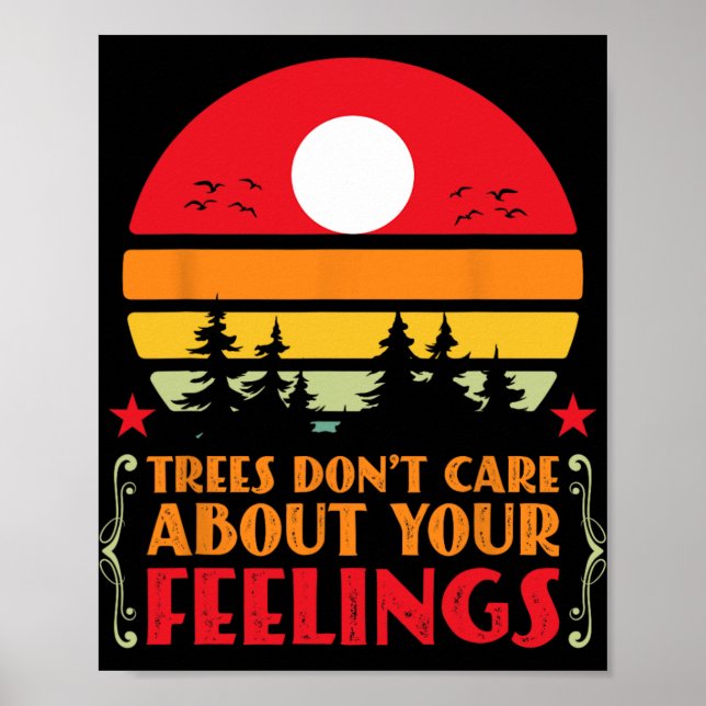 Affiche Trees Don't Care About Your Feelings Disc Golf Ske (Devant)