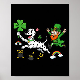 Affiche Trèfle dalmatien drôle jour de la Saint-Patrick fe