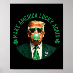 Affiche Trèfle de la Saint-Patrick de Trump pour hommes fe