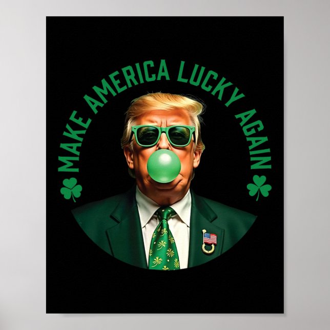 Affiche Trèfle de la Saint-Patrick de Trump pour hommes fe (Devant)