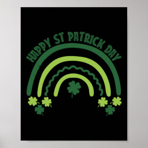 Affiche Trèfle drôle de sein arc-en-ciel irlandais St Patr