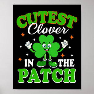 Affiche Trèfle Drôle Le Plus Mignon Dans La Tache St Patri