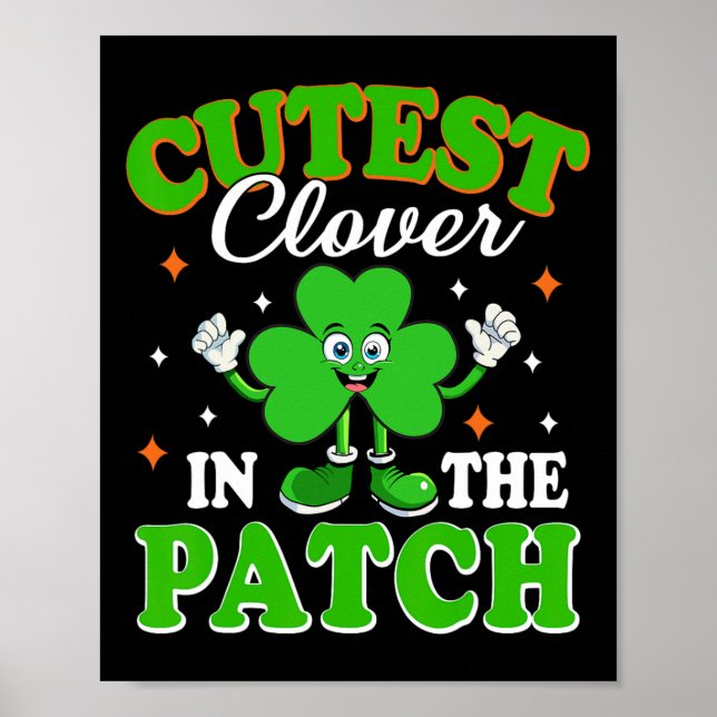 Affiche Trèfle Drôle Le Plus Mignon Dans La Tache St Patri (Devant)
