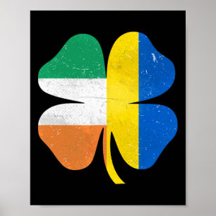 Affiche Trèfle irlandais britannique Ukraine Irlande Saint
