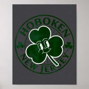 Affiche Trèfle irlandais de Hoboken New Jersey Nj Souvenir