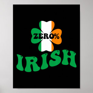 Affiche Trèfles irlandais zéro pour cent garçons enfants f