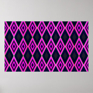 Affiche Trellis rhombus formes géométrique sans couture mo