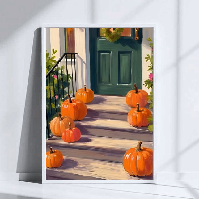 Affiche Tremplin de citrouille d'automne | Peinture de Tha (Créateur téléchargé)