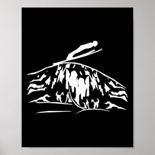 Affiche Tremplin de ski Saut Saut à ski Colline Montagne S