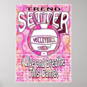 Affiche Trend Setter Pink Volleyball