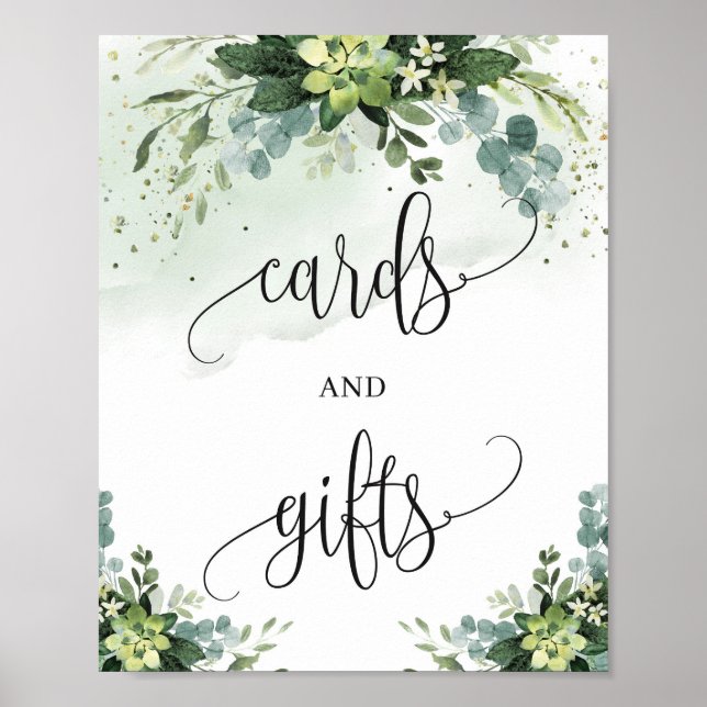 Affiche Trending succulent eucalyptus cartes et signes cad (Devant)