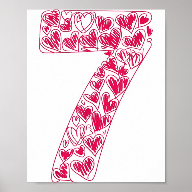 Affiche Trendy 6 7 Viral Sketch Heart 67 Cute Valentine Ma (Devant)