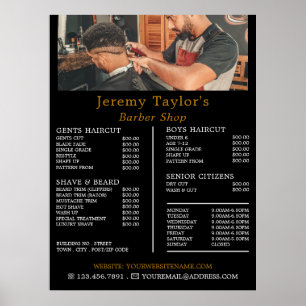 Affiche Trendy Hair Cut, Men's Barbers Price List