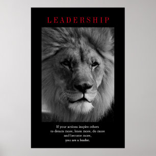 Affiche Trendy Motivational Leadership Lion Art