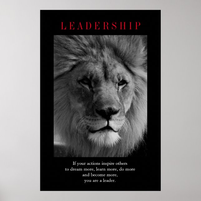 Affiche Trendy Motivational Leadership Lion Art (Devant)