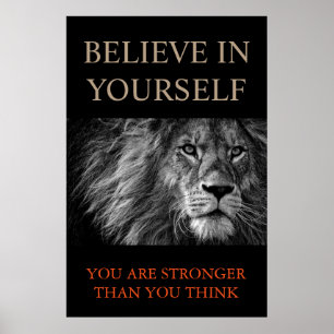 Affiche Trendy Motivational Lion Believe in Yourself