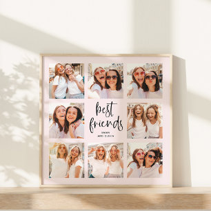 Affiche Trendy Script on Blush   Multi Photo Best Friends