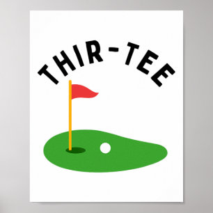 Affiche Trente 30e fête d'anniversaire de golf trentième g
