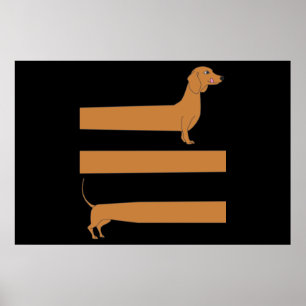 Affiche Très long Dachshund drôle