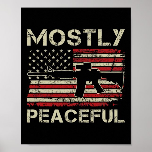Affiche Très Pacifique - 2e amendement Pro Armes Ar15 État (Devant)