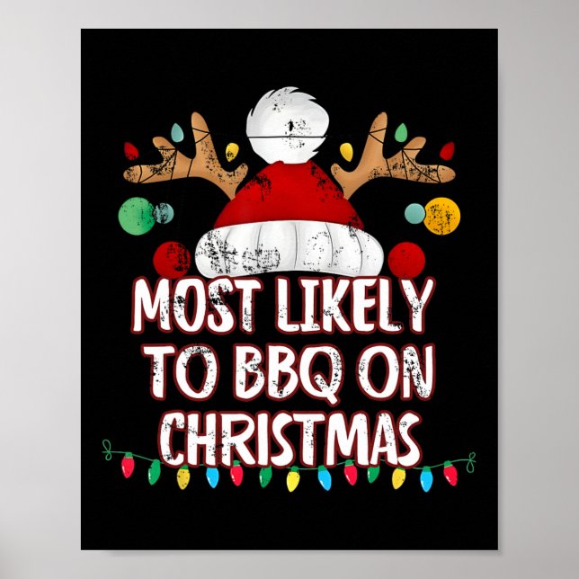 Affiche Très Probable De Barbecue Sur Noël Drôle Correspon (Devant)