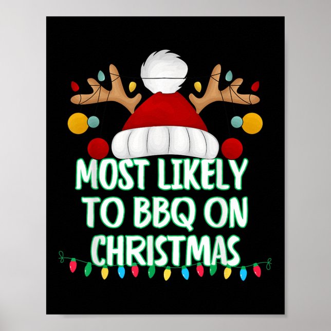 Affiche Très Probable De Barbecue Sur Noël Drôle Correspon (Devant)