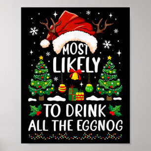 Affiche Très Probable De Boire Tout Le Matc De Noël Éggnog
