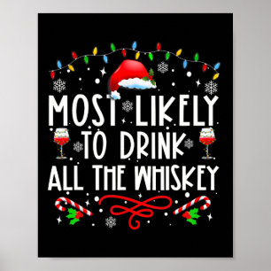 Affiche Très Probable De Boire Tout Le Whiskey Famille Chr