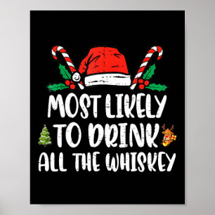 Affiche Très Probable De Boire Tout Le Whiskey Famille Chr