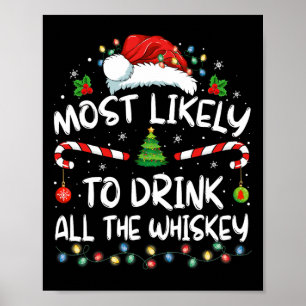 Affiche Très Probable De Boire Tout Le Whiskey Père Noël C