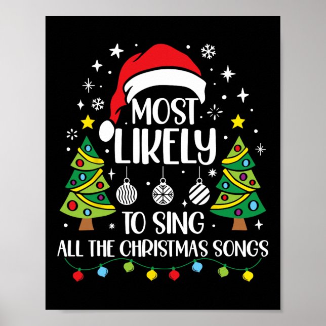 Affiche Très Probable De Chanter Les Chansons De Noël Fami (Devant)