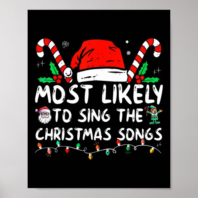 Affiche Très Probable De Chanter Les Chansons De Noël Noël (Devant)