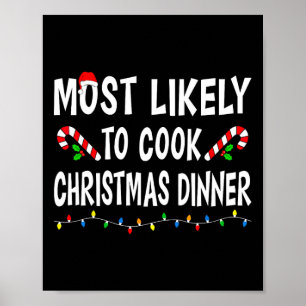 Affiche Très Probable De Cuisiner Le Dîner De Noël Famille
