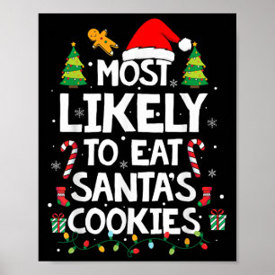Affiche Très Probable De Manger Père Noël Cookies Famille
