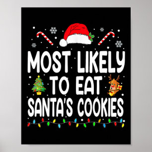 Affiche Très Probable De Manger Santas Cookies Famille De 