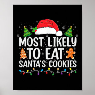 Affiche Très Probable De Manger Santas Cookies Famille De