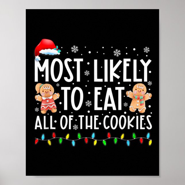 Affiche Très Probable De Manger Tous Les Cookies De Noël F (Devant)