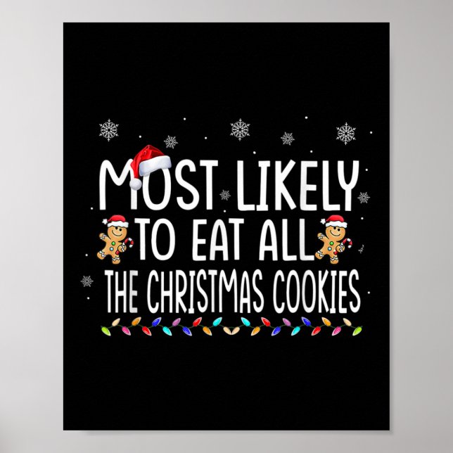 Affiche Très Probable De Manger Tous Les Cookies De Noël F (Devant)