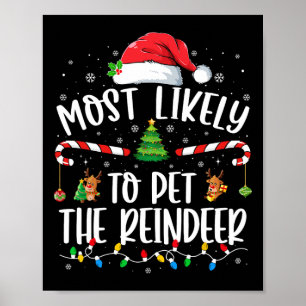 Affiche Très Probable De Pet La Famille De Noël Reindeer M