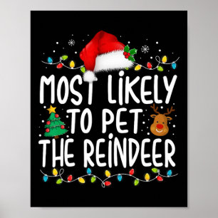 Affiche Très Probable De Pet La Famille De Noël Reindeer P