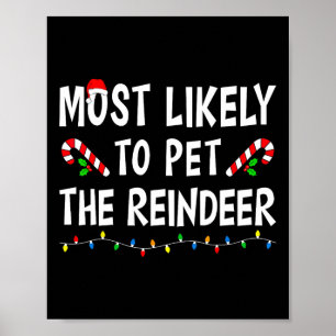 Affiche Très Probable De Pet La Famille Reindeer Xmas Drôl