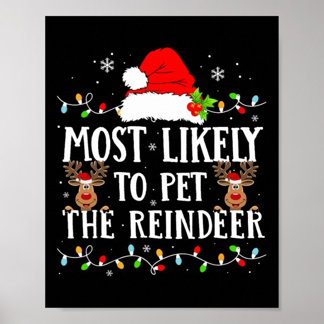 Affiche Très Probable De Pet Le Rindeer Drôle Fa Noël (Devant)