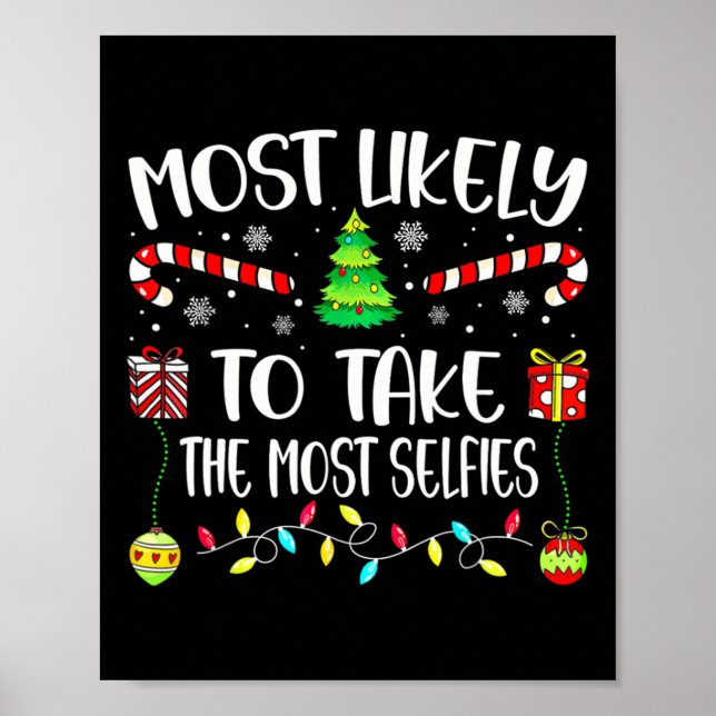 Affiche Très Probable De Prendre Le Plus Selfies Noël Tre (Devant)