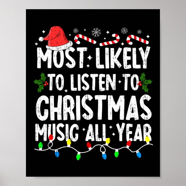 Affiche Très Probable D'Écouter La Musique De Noël Famille (Devant)