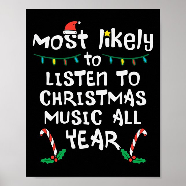 Affiche Très Probable D'Écouter La Musique De Noël Famille (Devant)